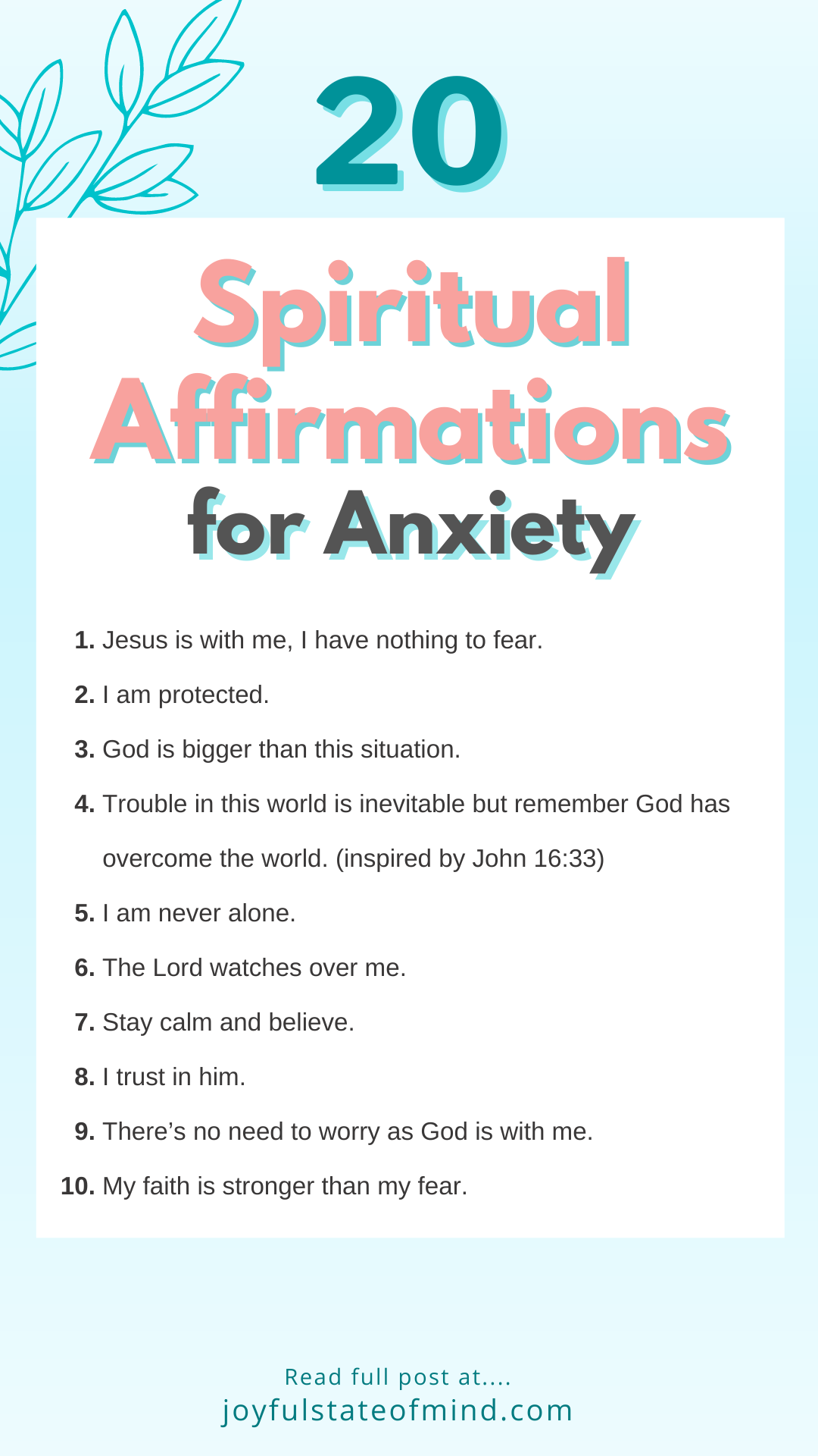 positive affirmations for anxiety