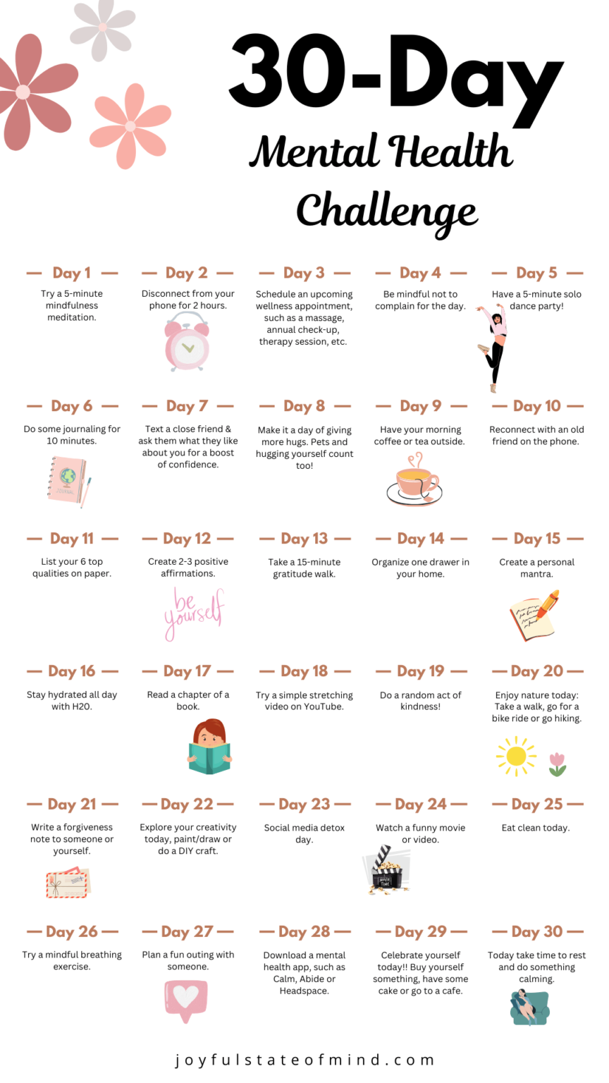 Feel Better: 30-Day Mental Health Challenge (+ Free Printables ...