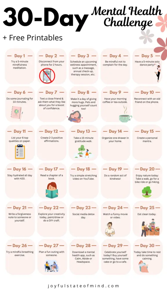 30 day mental health challenge