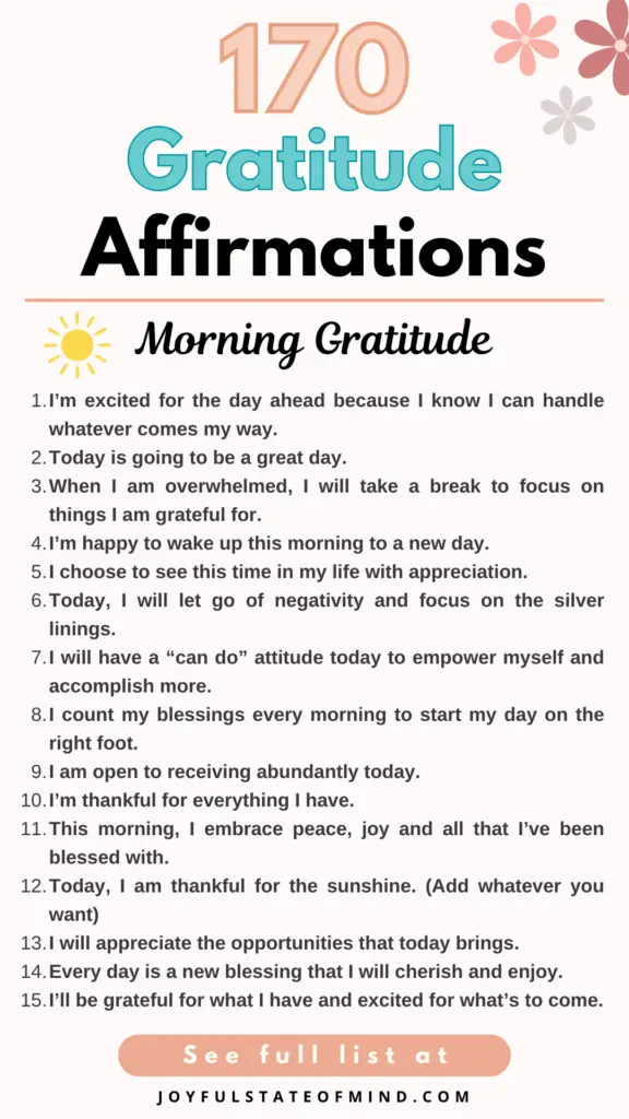 affirmations of gratitude